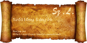 Szőllősy László névjegykártya